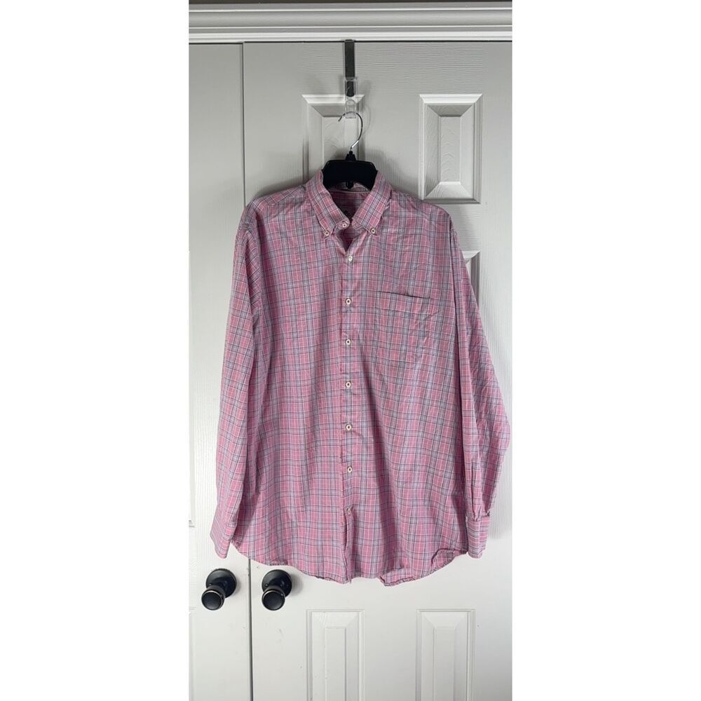 Peter Millar Mens Plaid Button Front Shirt Size XL